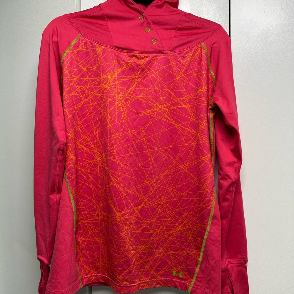 Under Armour Pink and Lime Base Layer Top